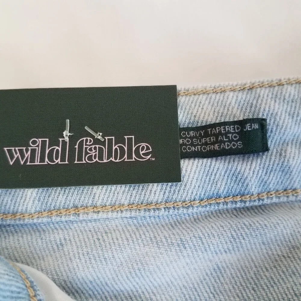Super High Rise Curvy Tapered Ankle Jeans SIZE 4 Ultra Light Wash READ Wild Fabl